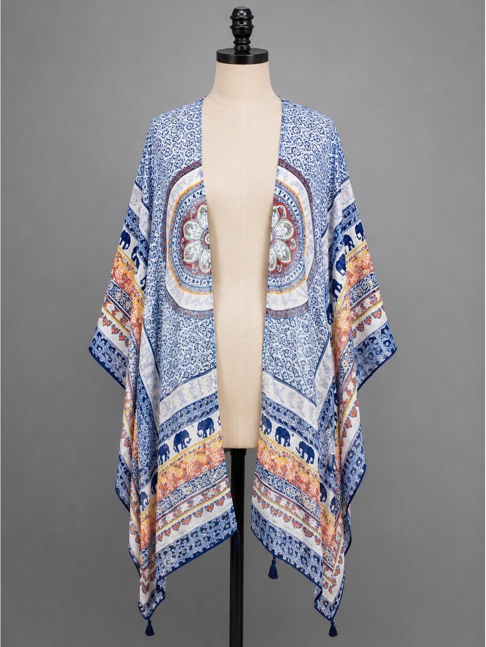 Bohemian Style Lightweight Kimono with Elephant Print
